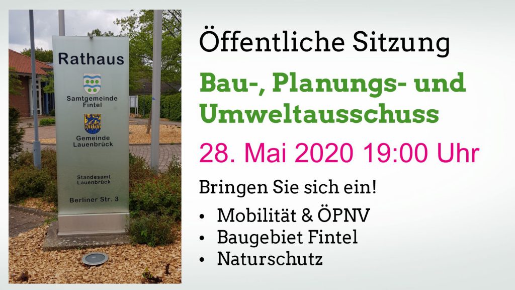 Reden Sie mit, wenn es um Ihre Gemeinde(n) geht!